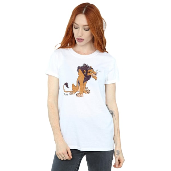 The Lion King Dam/Damer Classic Scar Bomull Boyfriend T-Shi White 3XL