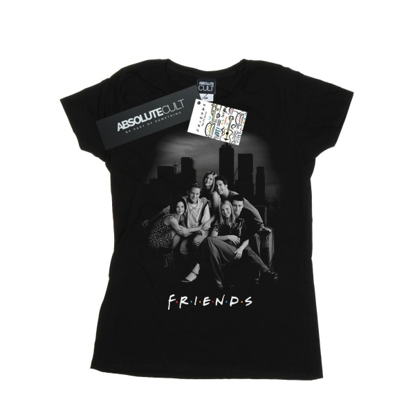 Vänner Dam/Dam Gruppfoto Skyline bomull T-shirt L Blac Black L