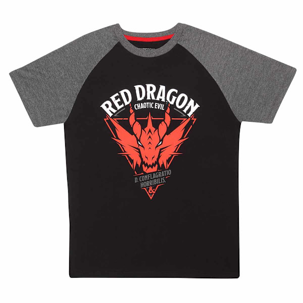 Dungeons & Dragons Unisex Vuxen Röd Drake T-shirt M Svart Black M