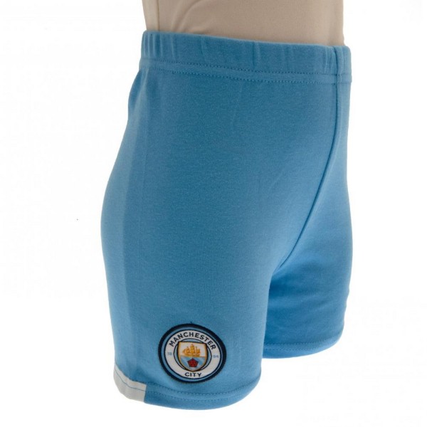 Manchester City FC Baby Crest T-shirt & shorts Set 9-12 månader Sky Blue/White 9-12 Months