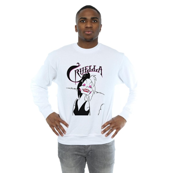 Disney Herr Cruella De Vil Evil Smile Sweatshirt L Vit White L