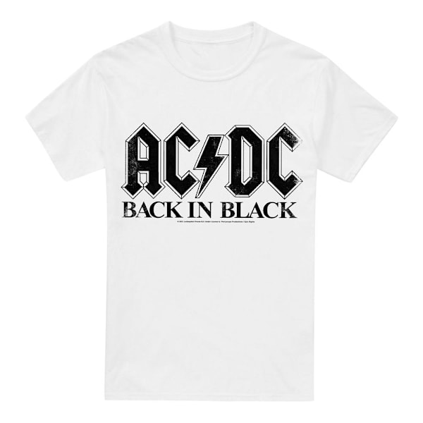 AC/DC Herr Back In Black T-Shirt L Vit White L