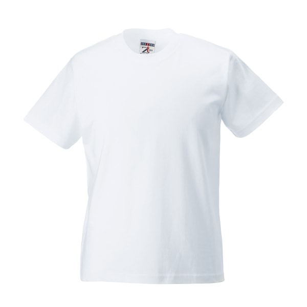 Russell Collection Barn/Barn Ringspun Bomull Klassisk T-shirt White 3-4 Years