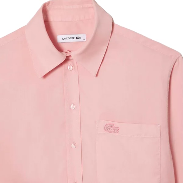 Lacoste Dam/Dam Flowing Lyocell Oversized Skjorta 18 UK Rosa Pink 18 UK