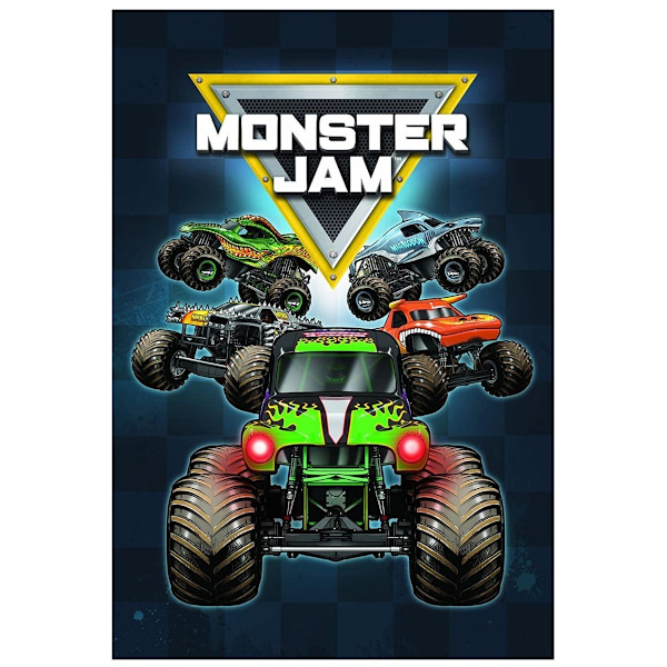Monster Jam Fleece Truckfilt 150cm x 100cm Svart/Blå Black/Blue 150cm x 100cm