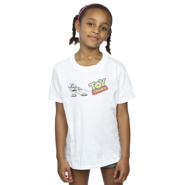 Disney Girls Toy Story Buzz Pulling Logo Bomull T-shirt 12-13 år White 12-13 Years