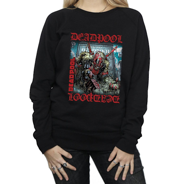 Marvel Dam/Damer Deadpool Here Lies Deadpool Sweatshirt M B Black M
