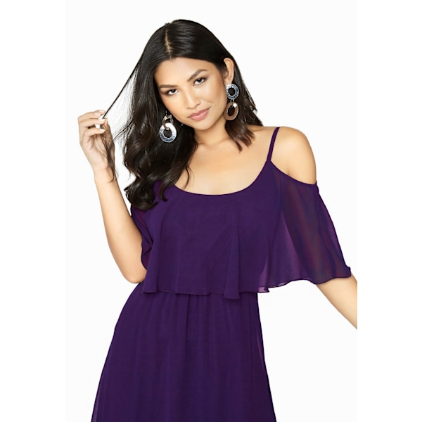 Girls On Film Dam/Dam Motion Cold Shoulder Maxi Klänning 8 U Purple 8 UK