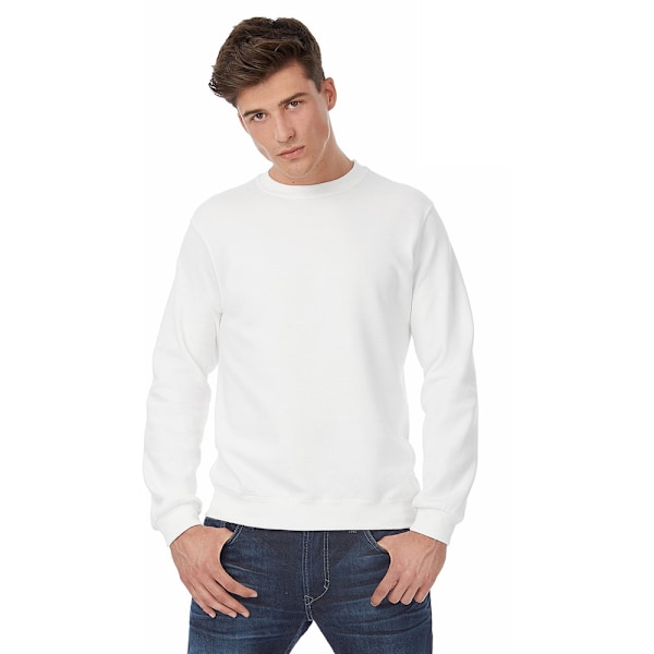 B&C Herr Crew Neck Sweatshirt Top 4XL Vit White 4XL