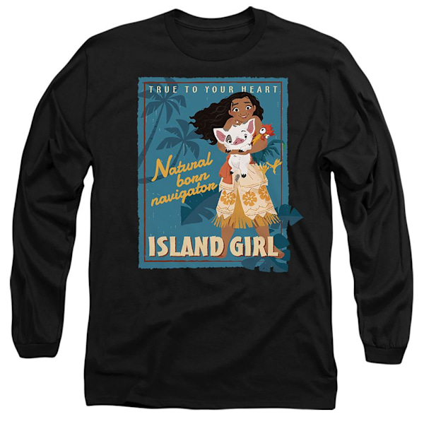 Moana Unisex Vuxen Island Girl T-Shirt XL Svart Black XL