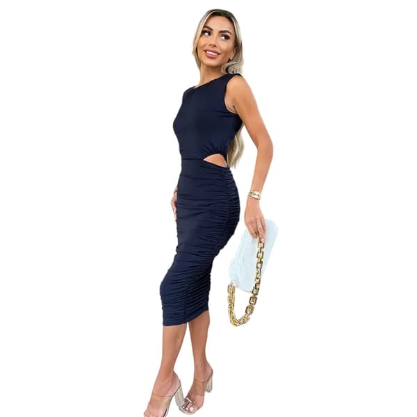 AX Paris Dam/Dam Cut Out Polyester Cut-Out Midja Party Bo Navy 16 UK