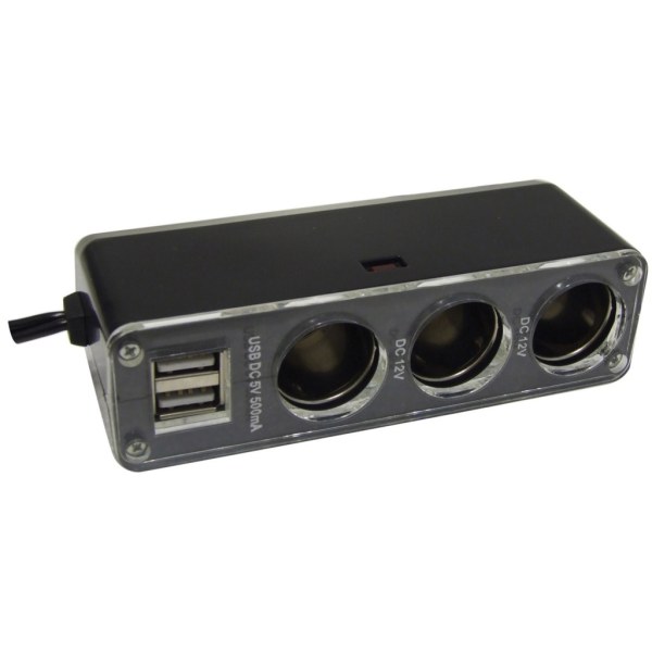 Streetwize 12V Trippeluttag Med Twin USB One Size Grå Grey One Size