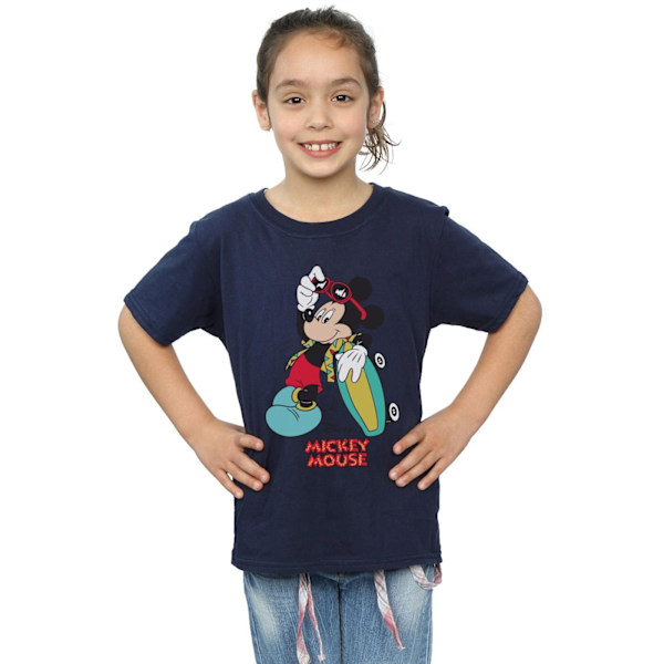 Disney Girls Mickey Mouse Skate Dude Bomull T-shirt 9-11 år Navy Blue 9-11 Years