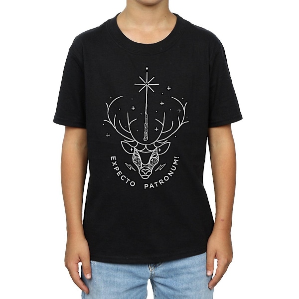 Harry Potter Boys Expecto Patronum Bomull T-shirt 7-8 år Svart Black 7-8 Years