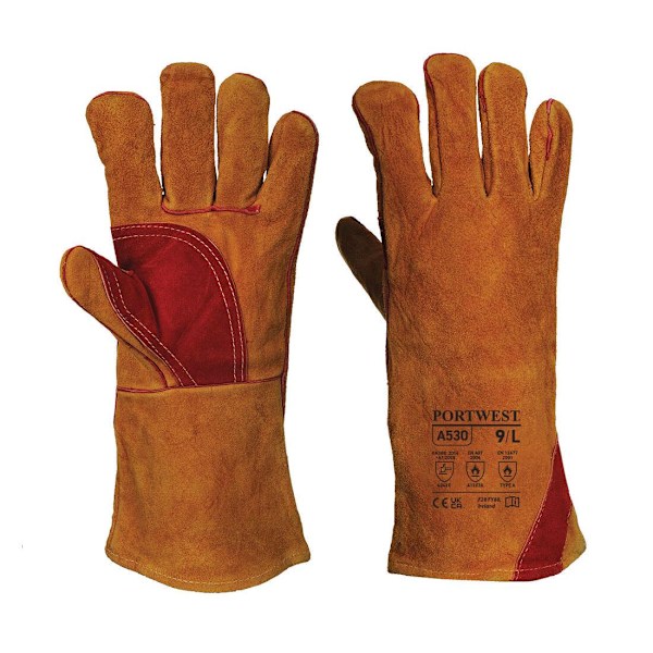 Portwest Unisex Vuxen A530 Förstärkta Läder Svetsvantar Brown 3XL
