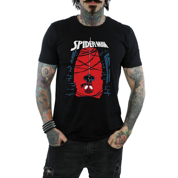 Spider-Man T-shirt i bomull för män, svart, M Black M