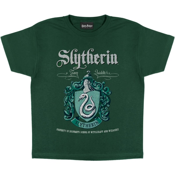 Harry Potter Girls Slytherin Crest T-shirt 12-13 år Forest G Forest Green 12-13 Years