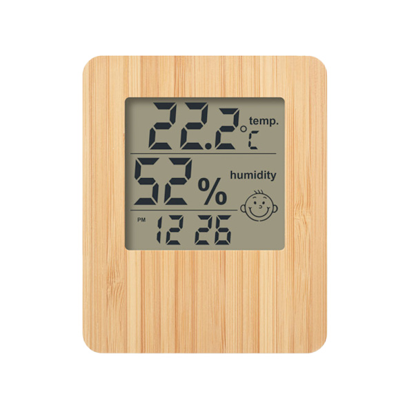 MidOcean Digital Bordsklocka i Bambu, One Size, Trä Wood One Size