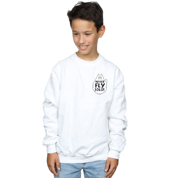 Star Wars Boys Never Fly Solo Sweatshirt 5-6 år Vit White 5-6 Years