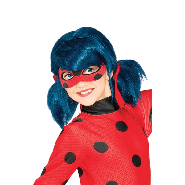 Miraculous Lady Bug Peruk En Storlek Blå Blue One Size
