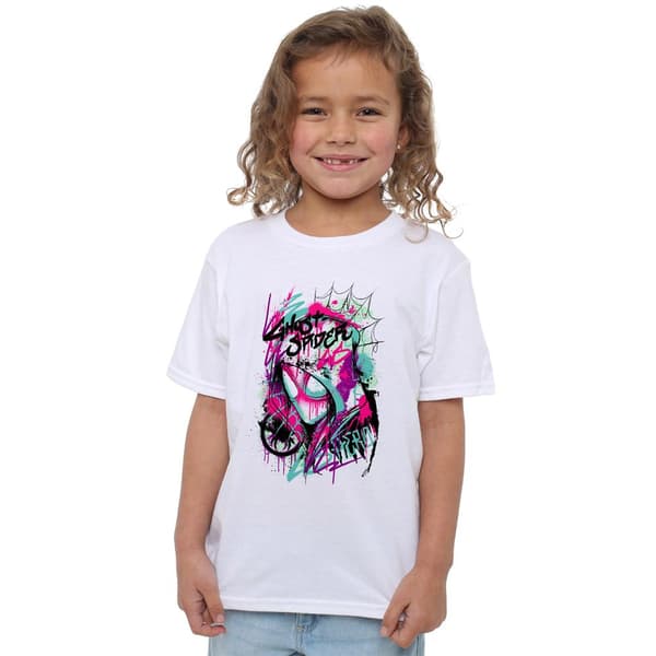 Marvel Barn/Barn Ghost-Spider Graffiti T-shirt 7-8 År F White 7-8 Years