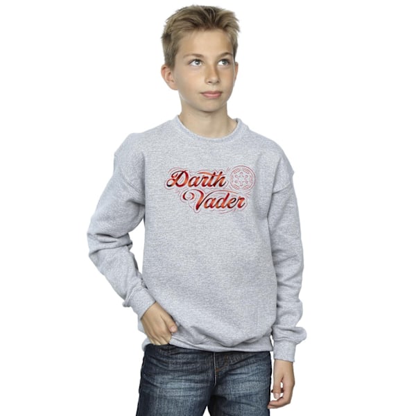 Star Wars Boys Obi-Wan Kenobi Darth Vader Ribbon Font Sweatshirt Sports Grey 9-11 Years