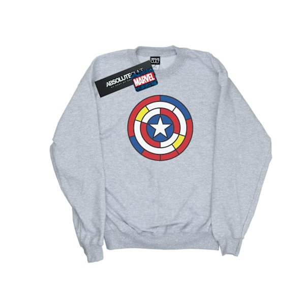 Marvel Herr Captain America Glasmålning Sköld Sweatshirt 5XL Sports Grey 5XL