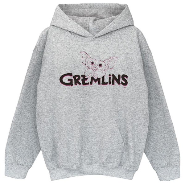 The Gremlins Girls Logo Line Hoodie 7-8 år Sports Grey Sports Grey 7-8 Years