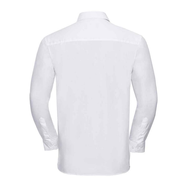 Russell Collection Herr Poplin Långärmad Skjorta 4XL Vit White 4XL