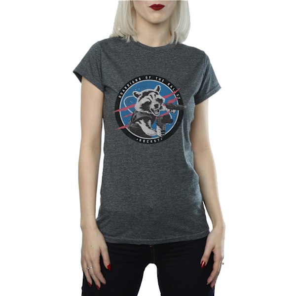 Marvel Dam/Kvinnor Guardians Of The Galaxy Rocket Emblem Bomull Dark Heather M