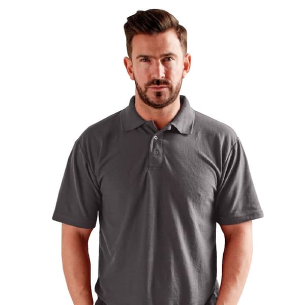 UCC 50/50 Herr Pique Kortärmad Polotröja L Heather Grå Heather Grey L