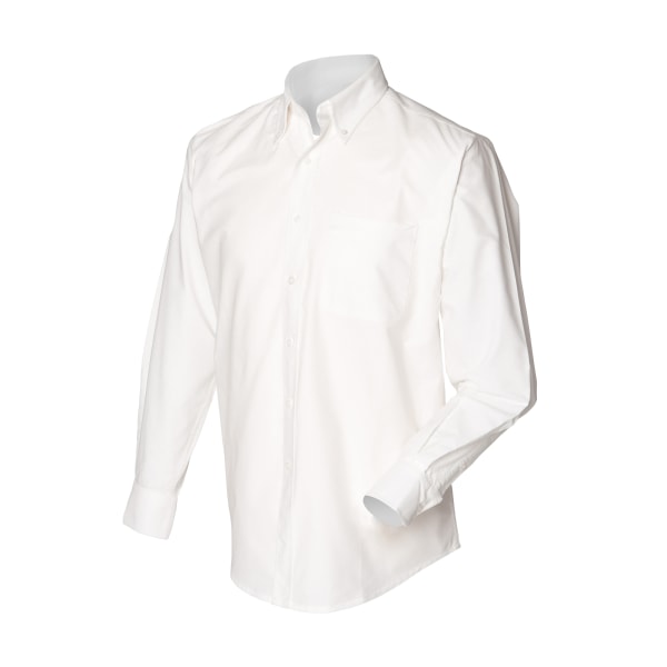 Henbury långärmad klassisk Oxford arbetsskjorta för män 2XL vit White 2XL