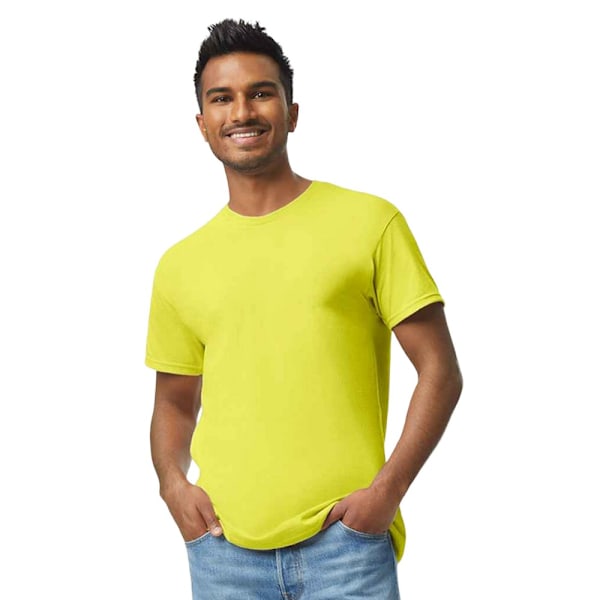 Gildan Herr T-shirt i Tjock Bomull Storlek S Säkerhetsgrön Safety Green S