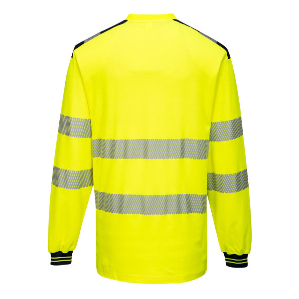 Portwest Herr PW3 Bomull Hi-Vis Comfort Långärmad T-shirt 3X Yellow/Black 3XL