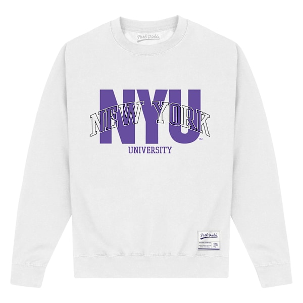 New York University Unisex Script Sweatshirt L Vit White L