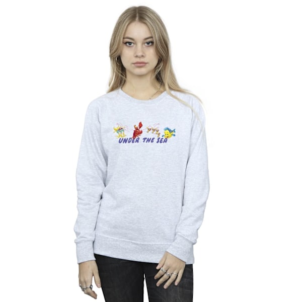 Disney Dam/Kvinnor Den Lilla Sjöjungfrun Under Havet Sweatshirt Sports Grey M