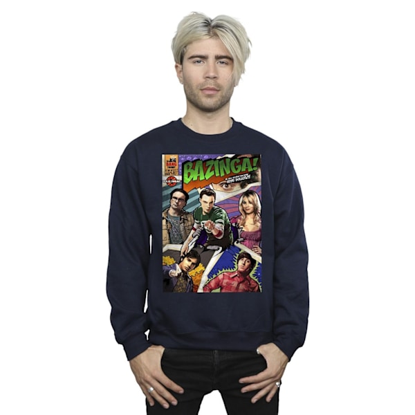 The Big Bang Theory Herr Bazinga Cover Sweatshirt XXL Marinblå Navy Blue XXL