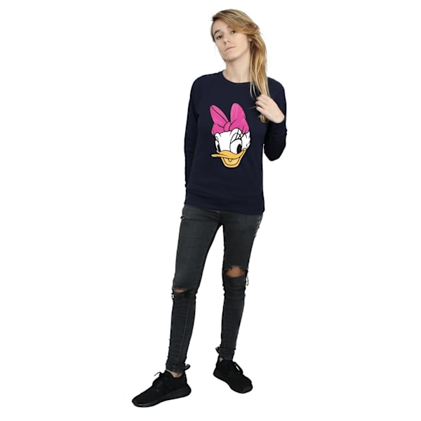 Disney Dam/Kvinnor Daisy Duck Huvud Målad Sweatshirt S Marinblå Navy Blue S