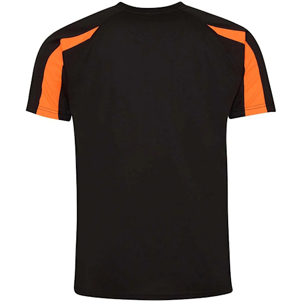 AWDis Cool Herr Kontrast Fukttransporterande T-shirt XL Jet Svart/ Jet Black/Electric Orange XL
