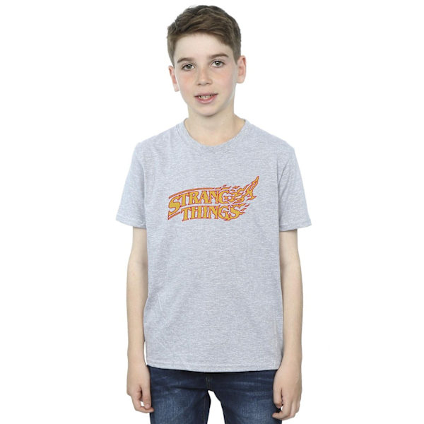 Netflix Boys Stranger Things Logo Breaking T-shirt 12-13 år Sports Grey 12-13 Years