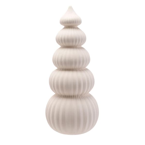 Keramisk 27cm LED-upplyst Julgran One Size Vit White One Size