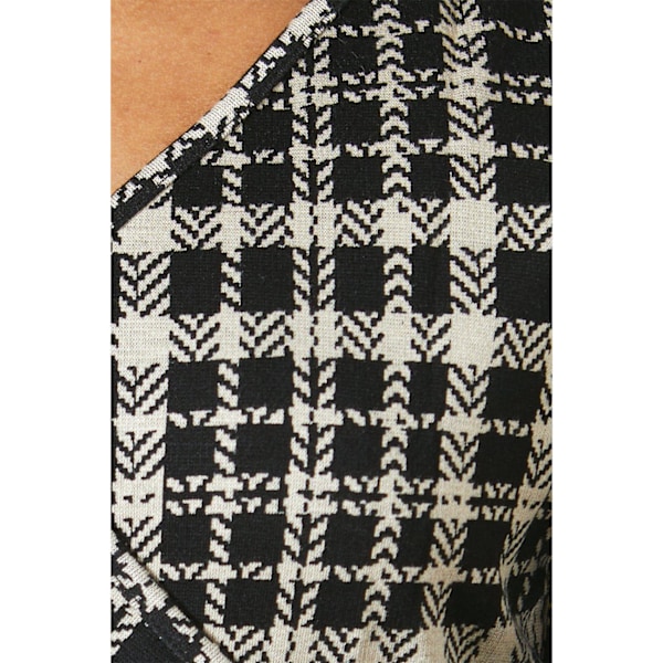 Principles Dam/Dam Checked Jacquard Midi Klänning 12 UK Svart Black/White 12 UK