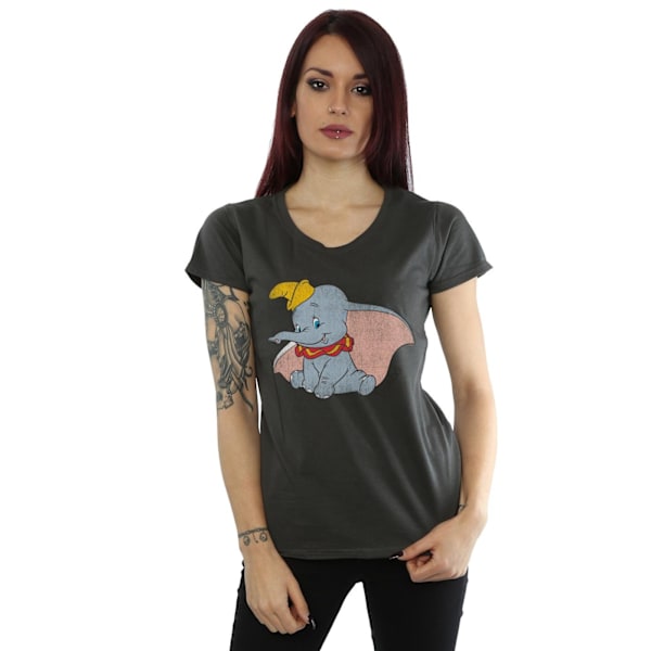 Dumbo Dam T-shirt för kvinnor/damer i klassisk melerad grå, M Light Graphite M