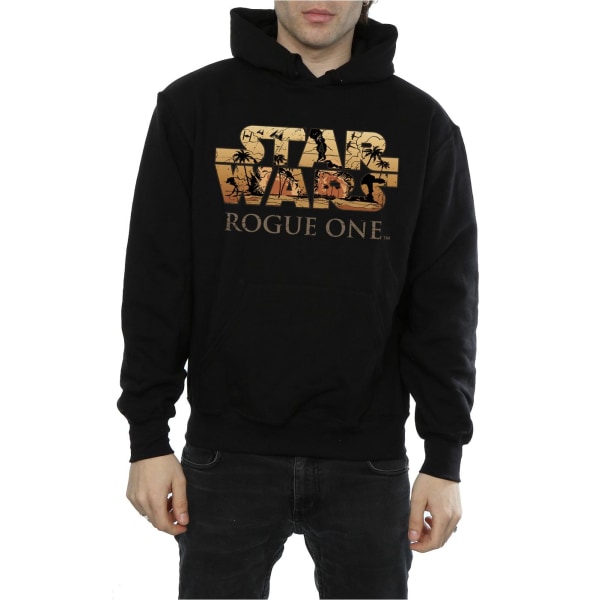 Star Wars Herr Rogue One Logo Scene Hoodie M Svart Black M