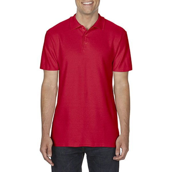 Gildan Softstyle Herr Kortärmad Dubbel Pique Poloskjorta 4XL Red 4XL