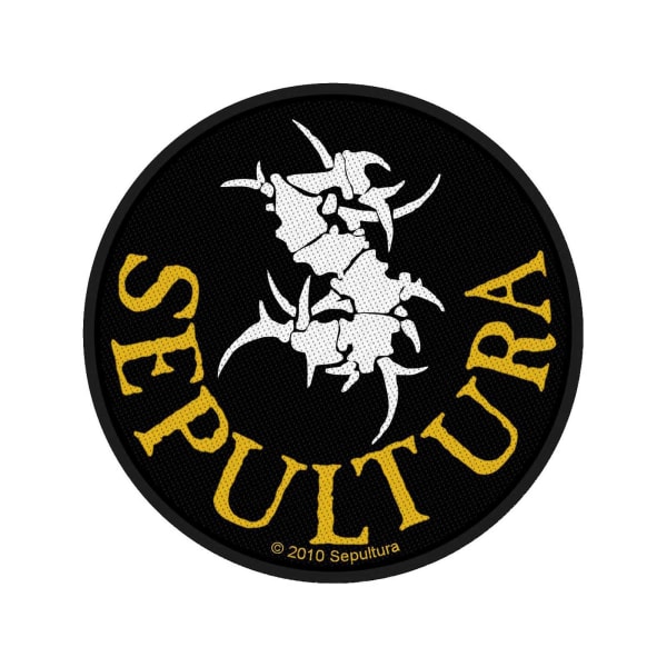 Sepultura Logo Rund Patch En Storlek Svart/Gul/Vit Black/Yellow/White One Size