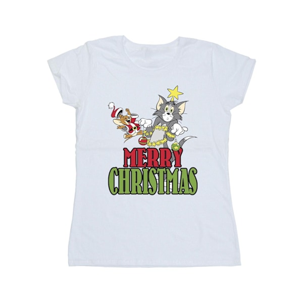 Tom And Jerry Dam/Damer Julgranskulor Bomull T-shirt White XXL