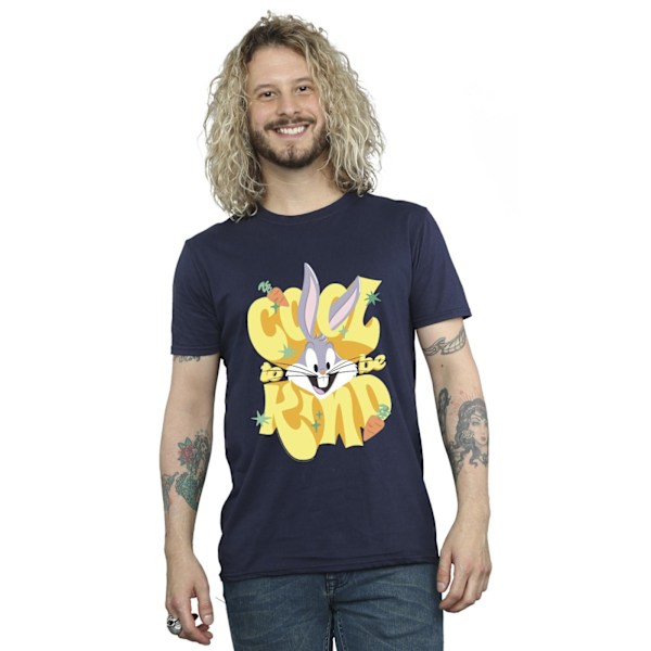 Looney Tunes Mens Bugs Cool To Be Kind T-Shirt S Marinblå Navy Blue S