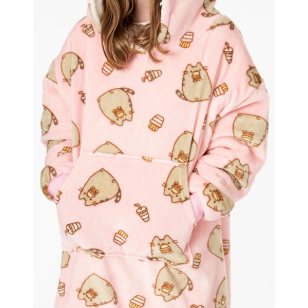 Pusheen Barn/Barn VUddie Oversized Hoodiefilt En Storlek Pink One Size