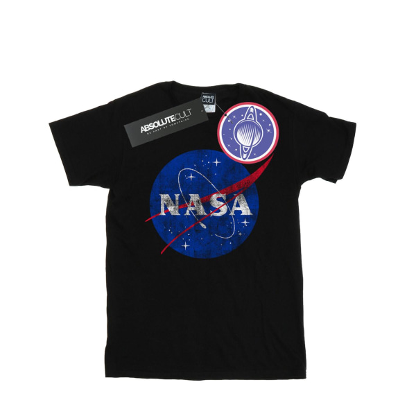 NASA Mens Insignia Distressed Logo T-Shirt XXL Svart Black XXL